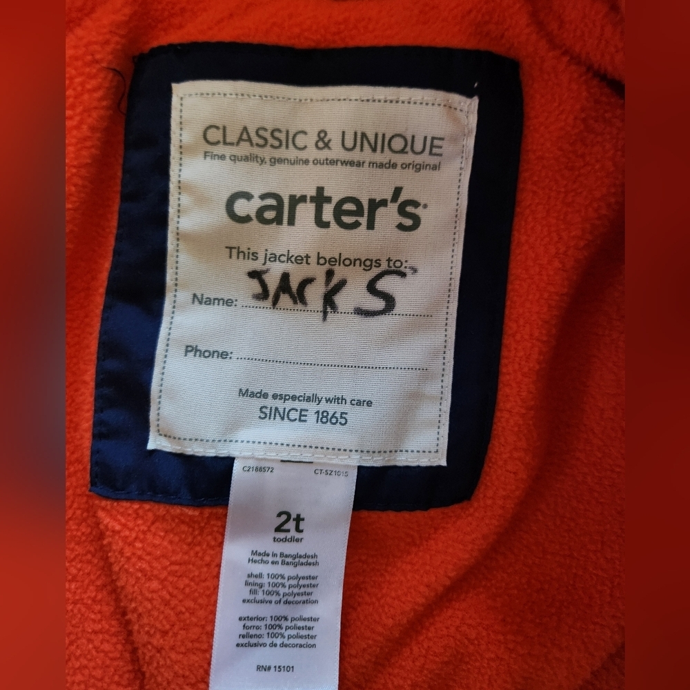 Boys Carters Puffer Coat - Picture 2 of 6